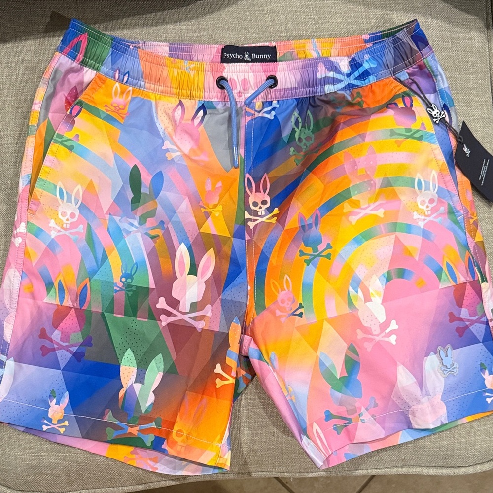 Psycho Bunny Colorful Graphic Men's Shorts